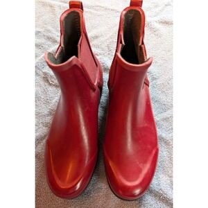 Bogs Bloom Women's Red Waterproof Holly Chelsea Size 9 Heavy Duty Rain Boots